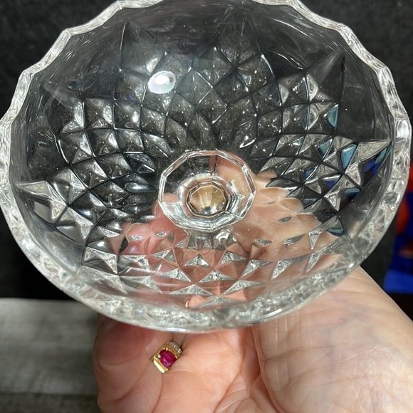 Zajecar Accents Lead Crystal Lidded Candy Dish Made In Yugoslavia